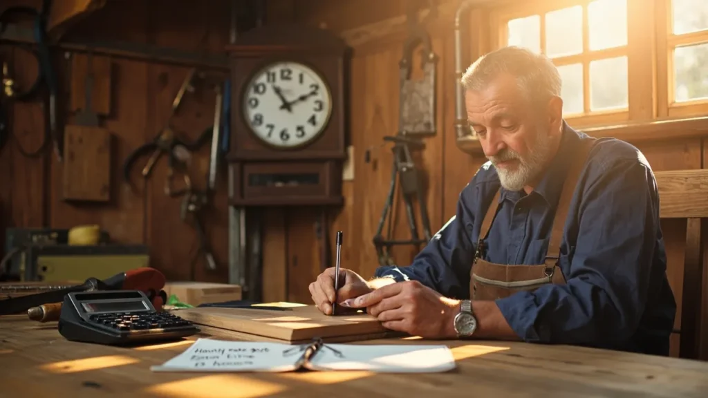 Hourly rate calculation for woodworking projects